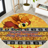 png-hamamas-krismas-round-carpet-papua-new-guinea-bird-of-paradise-merry-christmas-gold-style