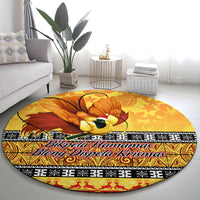 png-hamamas-krismas-round-carpet-papua-new-guinea-bird-of-paradise-merry-christmas-gold-style