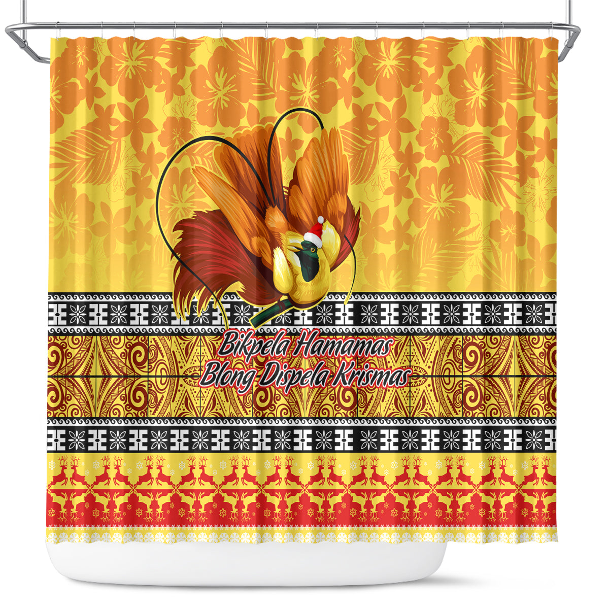 png-hamamas-krismas-shower-curtain-papua-new-guinea-bird-of-paradise-merry-christmas-gold-style