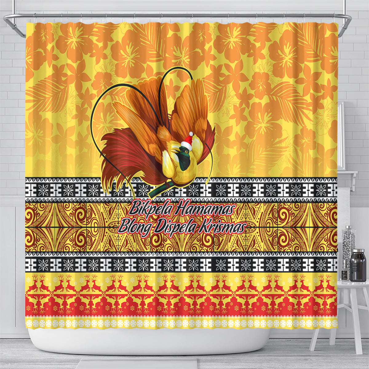 png-hamamas-krismas-shower-curtain-papua-new-guinea-bird-of-paradise-merry-christmas-gold-style