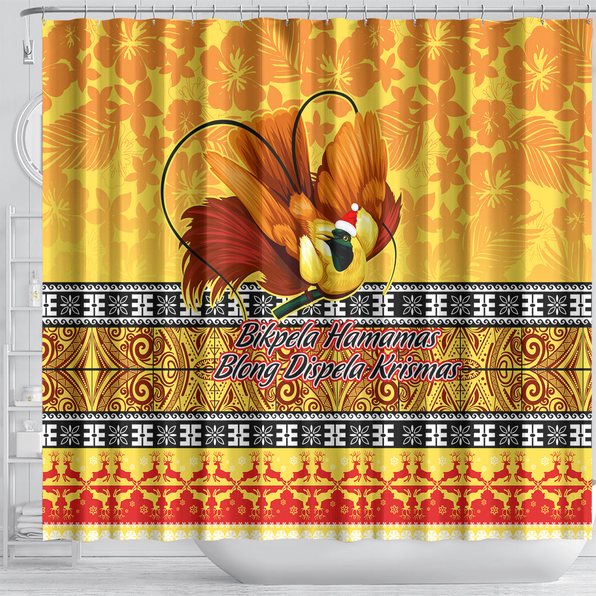 png-hamamas-krismas-shower-curtain-papua-new-guinea-bird-of-paradise-merry-christmas-gold-style