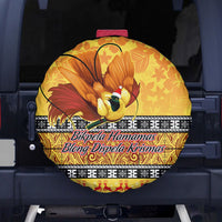 PNG Hamamas Krismas Spare Tire Cover Papua New Guinea Bird Of Paradise Merry Christmas Gold Style - Wonder Print Shop