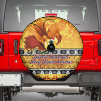 PNG Hamamas Krismas Spare Tire Cover Papua New Guinea Bird Of Paradise Merry Christmas Gold Style - Wonder Print Shop