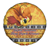PNG Hamamas Krismas Spare Tire Cover Papua New Guinea Bird Of Paradise Merry Christmas Gold Style - Wonder Print Shop