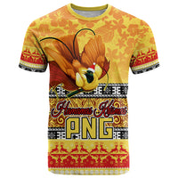 PNG Hamamas Krismas T Shirt Papua New Guinea Bird Of Paradise Merry Christmas Gold Style - Wonder Print Shop