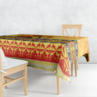 PNG Hamamas Krismas Tablecloth Papua New Guinea Bird Of Paradise Merry Christmas Gold Style - Wonder Print Shop