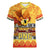 PNG Hamamas Krismas Women V Neck T Shirt Papua New Guinea Bird Of Paradise Merry Christmas Gold Style - Wonder Print Shop