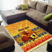 Personalised PNG Hamamas Krismas Area Rug Papua New Guinea Bird Of Paradise Merry Christmas Gold Style LT9 - Wonder Print Shop