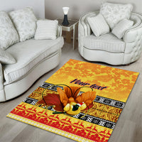 Personalised PNG Hamamas Krismas Area Rug Papua New Guinea Bird Of Paradise Merry Christmas Gold Style LT9 - Wonder Print Shop