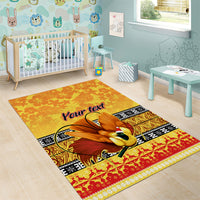 Personalised PNG Hamamas Krismas Area Rug Papua New Guinea Bird Of Paradise Merry Christmas Gold Style LT9 - Wonder Print Shop