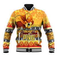 Personalised PNG Hamamas Krismas Baseball Jacket Papua New Guinea Bird Of Paradise Merry Christmas Gold Style LT9 - Wonder Print Shop