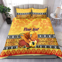 Personalised PNG Hamamas Krismas Bedding Set Papua New Guinea Bird Of Paradise Merry Christmas Gold Style LT9 - Wonder Print Shop