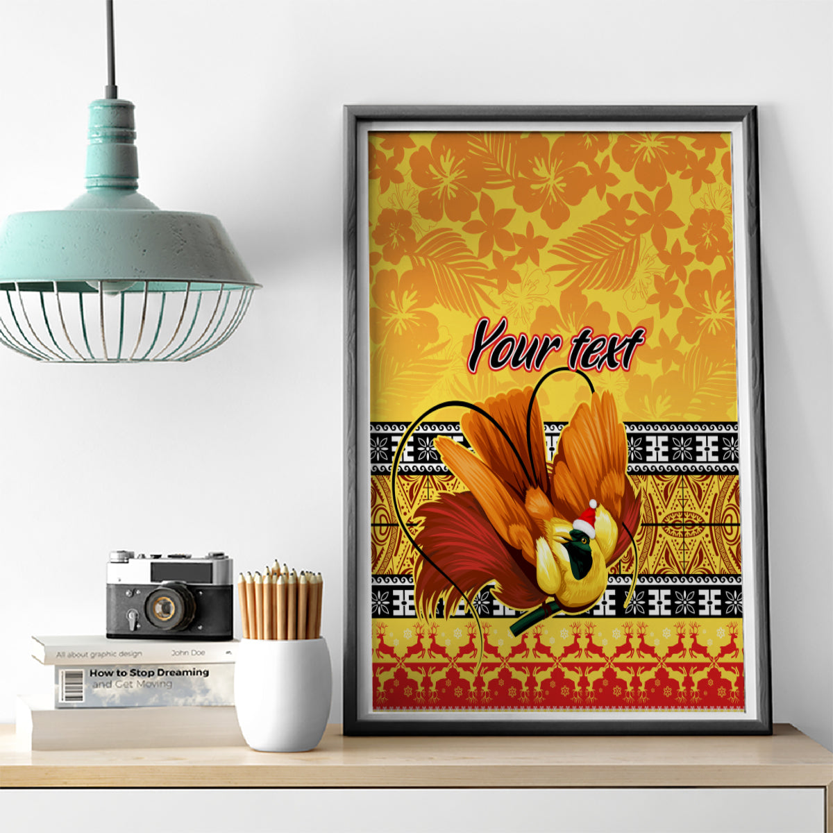 Personalised PNG Hamamas Krismas Canvas Wall Art Papua New Guinea Bird Of Paradise Merry Christmas Gold Style LT9 - Wonder Print Shop