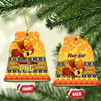 Personalised PNG Hamamas Krismas Ceramic Ornament Papua New Guinea Bird Of Paradise Merry Christmas Gold Style LT9 - Wonder Print Shop