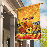 Personalised PNG Hamamas Krismas Garden Flag Papua New Guinea Bird Of Paradise Merry Christmas Gold Style - Wonder Print Shop