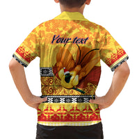 Personalised PNG Hamamas Krismas Hawaiian Shirt Papua New Guinea Bird Of Paradise Merry Christmas Gold Style - Wonder Print Shop