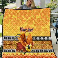 Personalised PNG Hamamas Krismas Quilt Papua New Guinea Bird Of Paradise Merry Christmas Gold Style - Wonder Print Shop