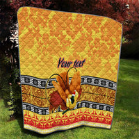 Personalised PNG Hamamas Krismas Quilt Papua New Guinea Bird Of Paradise Merry Christmas Gold Style - Wonder Print Shop
