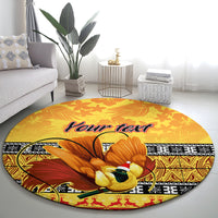 personalised-png-hamamas-krismas-round-carpet-papua-new-guinea-bird-of-paradise-merry-christmas-gold-style