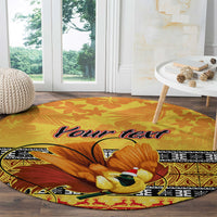 personalised-png-hamamas-krismas-round-carpet-papua-new-guinea-bird-of-paradise-merry-christmas-gold-style