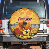 Personalised PNG Hamamas Krismas Spare Tire Cover Papua New Guinea Bird Of Paradise Merry Christmas Gold Style - Wonder Print Shop