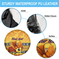 Personalised PNG Hamamas Krismas Spare Tire Cover Papua New Guinea Bird Of Paradise Merry Christmas Gold Style - Wonder Print Shop