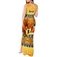 Personalised PNG Hamamas Krismas Tank Maxi Dress Papua New Guinea Bird Of Paradise Merry Christmas Gold Style - Wonder Print Shop