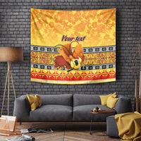 Personalised PNG Hamamas Krismas Tapestry Papua New Guinea Bird Of Paradise Merry Christmas Gold Style - Wonder Print Shop