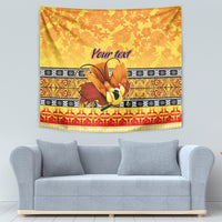 Personalised PNG Hamamas Krismas Tapestry Papua New Guinea Bird Of Paradise Merry Christmas Gold Style - Wonder Print Shop