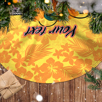 Personalised PNG Hamamas Krismas Tree Skirt Papua New Guinea Bird Of Paradise Merry Christmas Gold Style - Wonder Print Shop