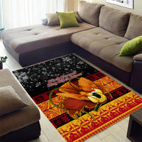 PNG Hamamas Krismas Area Rug Papua New Guinea Bird Of Paradise Merry Christmas Black Style LT9 - Wonder Print Shop