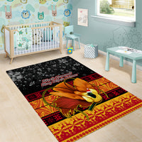 PNG Hamamas Krismas Area Rug Papua New Guinea Bird Of Paradise Merry Christmas Black Style LT9 - Wonder Print Shop
