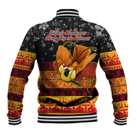 PNG Hamamas Krismas Baseball Jacket Papua New Guinea Bird Of Paradise Merry Christmas Black Style LT9 - Wonder Print Shop