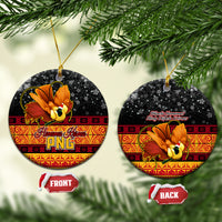 PNG Hamamas Krismas Ceramic Ornament Papua New Guinea Bird Of Paradise Merry Christmas Black Style LT9 - Wonder Print Shop