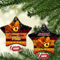 PNG Hamamas Krismas Ceramic Ornament Papua New Guinea Bird Of Paradise Merry Christmas Black Style LT9 - Wonder Print Shop