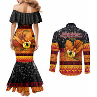png-hamamas-krismas-couples-matching-mermaid-dress-and-long-sleeve-button-shirt-papua-new-guinea-bird-of-paradise-merry-christmas-black-style