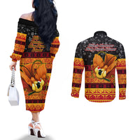 png-hamamas-krismas-couples-matching-off-the-shoulder-long-sleeve-dress-and-long-sleeve-button-shirt-papua-new-guinea-bird-of-paradise-merry-christmas-black-style