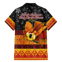 PNG Hamamas Krismas Family Matching Mermaid Dress and Hawaiian Shirt Papua New Guinea Bird Of Paradise Merry Christmas Black Style LT9 - Wonder Print Shop