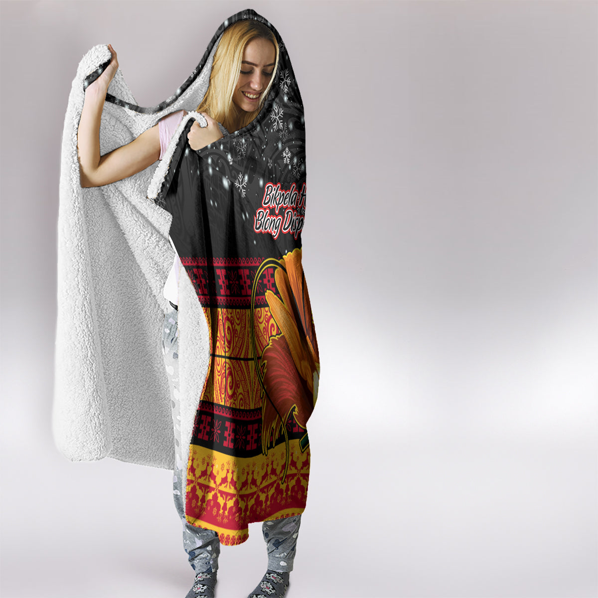 png-hamamas-krismas-hooded-blanket-papua-new-guinea-bird-of-paradise-merry-christmas-black-style