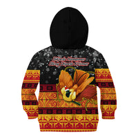 PNG Hamamas Krismas Kid Hoodie Papua New Guinea Bird Of Paradise Merry Christmas Black Style - Wonder Print Shop