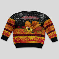 PNG Hamamas Krismas Kid Ugly Christmas Sweater Papua New Guinea Bird Of Paradise Merry Christmas Black Style - Wonder Print Shop