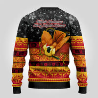PNG Hamamas Krismas Ugly Christmas Sweater Papua New Guinea Bird Of Paradise Merry Christmas Black Style - Wonder Print Shop