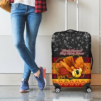 PNG Hamamas Krismas Luggage Cover Papua New Guinea Bird Of Paradise Merry Christmas Black Style - Wonder Print Shop
