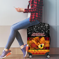 PNG Hamamas Krismas Luggage Cover Papua New Guinea Bird Of Paradise Merry Christmas Black Style - Wonder Print Shop