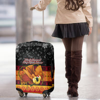 PNG Hamamas Krismas Luggage Cover Papua New Guinea Bird Of Paradise Merry Christmas Black Style - Wonder Print Shop