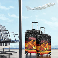 PNG Hamamas Krismas Luggage Cover Papua New Guinea Bird Of Paradise Merry Christmas Black Style - Wonder Print Shop