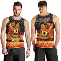 PNG Hamamas Krismas Men Tank Top Papua New Guinea Bird Of Paradise Merry Christmas Black Style - Wonder Print Shop