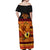 PNG Hamamas Krismas Off Shoulder Maxi Dress Papua New Guinea Bird Of Paradise Merry Christmas Black Style - Wonder Print Shop