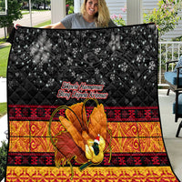 PNG Hamamas Krismas Quilt Papua New Guinea Bird Of Paradise Merry Christmas Black Style - Wonder Print Shop