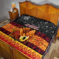 PNG Hamamas Krismas Quilt Papua New Guinea Bird Of Paradise Merry Christmas Black Style - Wonder Print Shop